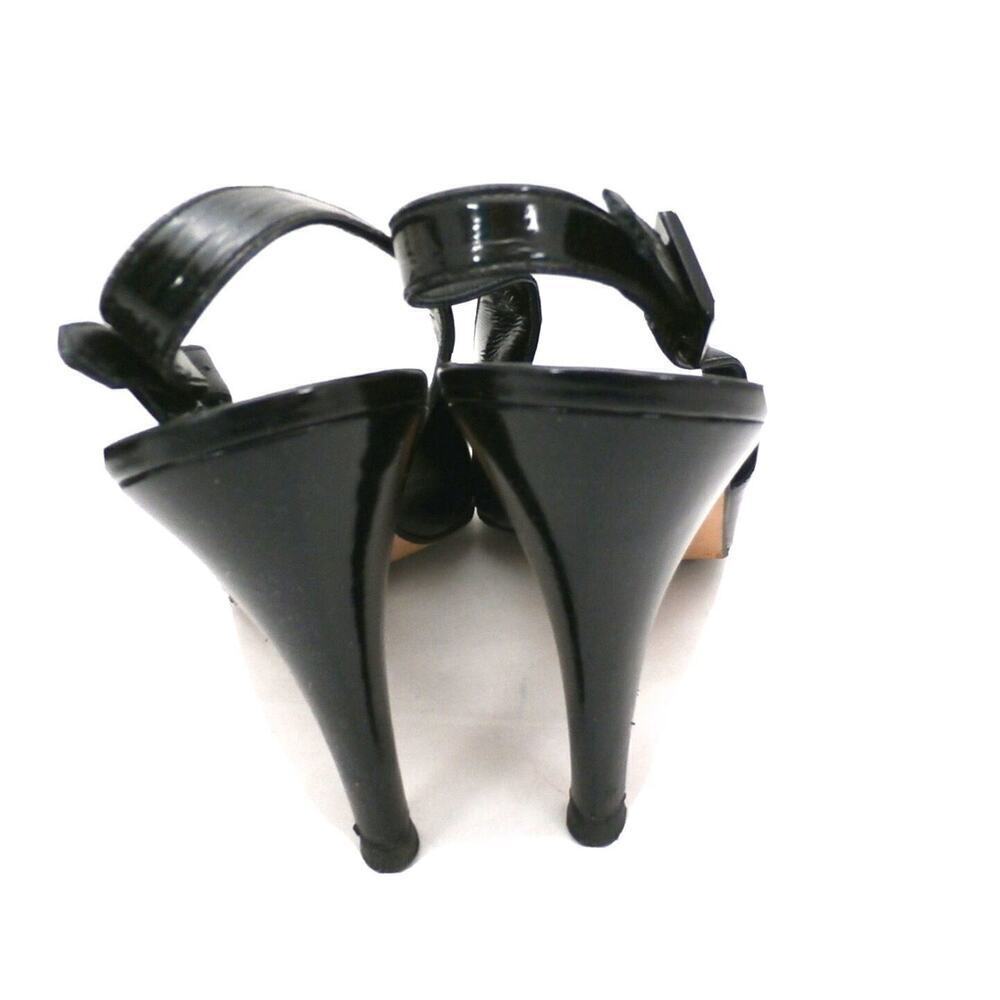 VTG 80s Yves Saint Laurent Black Patent Slingback Heels Paris Chic - Picture 6 of 8